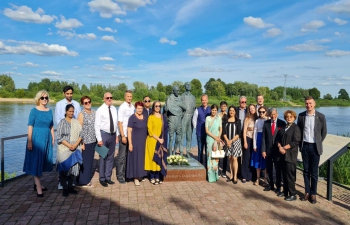 Ceremony in Rusne, Lithuania, the birthplace of Hermann Kallenbach, close associate of Gandhiji through his years in South Africa.