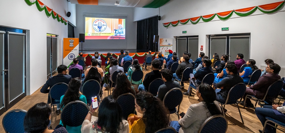 Live Screening of the 100th episode of Shri Narendra Modi, Prime Minister of India's Mann Ki Baat at the Embassy of India, Warsaw at 7:30 am on 30 April 2023