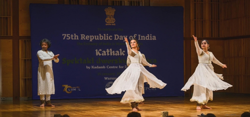 Cultural show by 'Kadamb-Kumudini Lakhia' Kathak dance troupe organized by the Embassy of India at the Filharmonia Narodowa, Warsaw on 25 January 2024