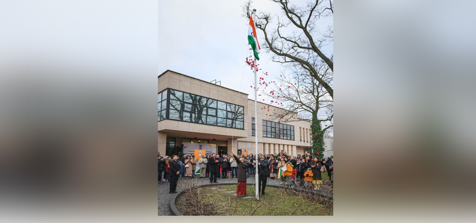 Flag hoisting ceremony on the occasion of the 75th Republic Day of India in Poland
