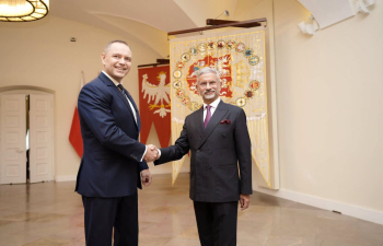 Hon’ble EAM Dr. S. Jaishankar paid a courtesy call on H.E. Mr. Karol Nawrocki, President of the Republic of Poland, at the Presidential Palace in Warsaw.