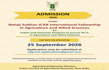 Netaji Subhas – ICAR International Fellowship (NS-ICAR-IFs)