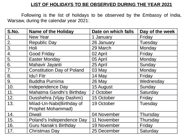 Becth3ii9rjnem holiday calendar 2021 usa ambassador